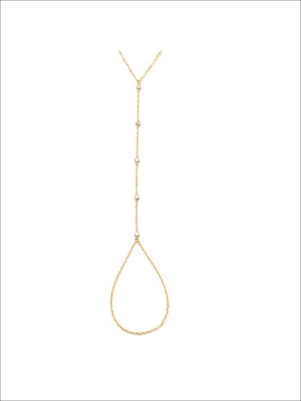 10K Solid Gold Diamond Bezel Station Hand Chain Bracelet Fine Jewelry